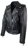 Womens Leather Biker Jacket - 11245 promotions