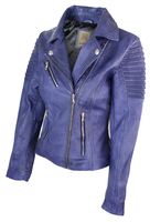 Womens Leather Biker Jacket - 91262 achievements